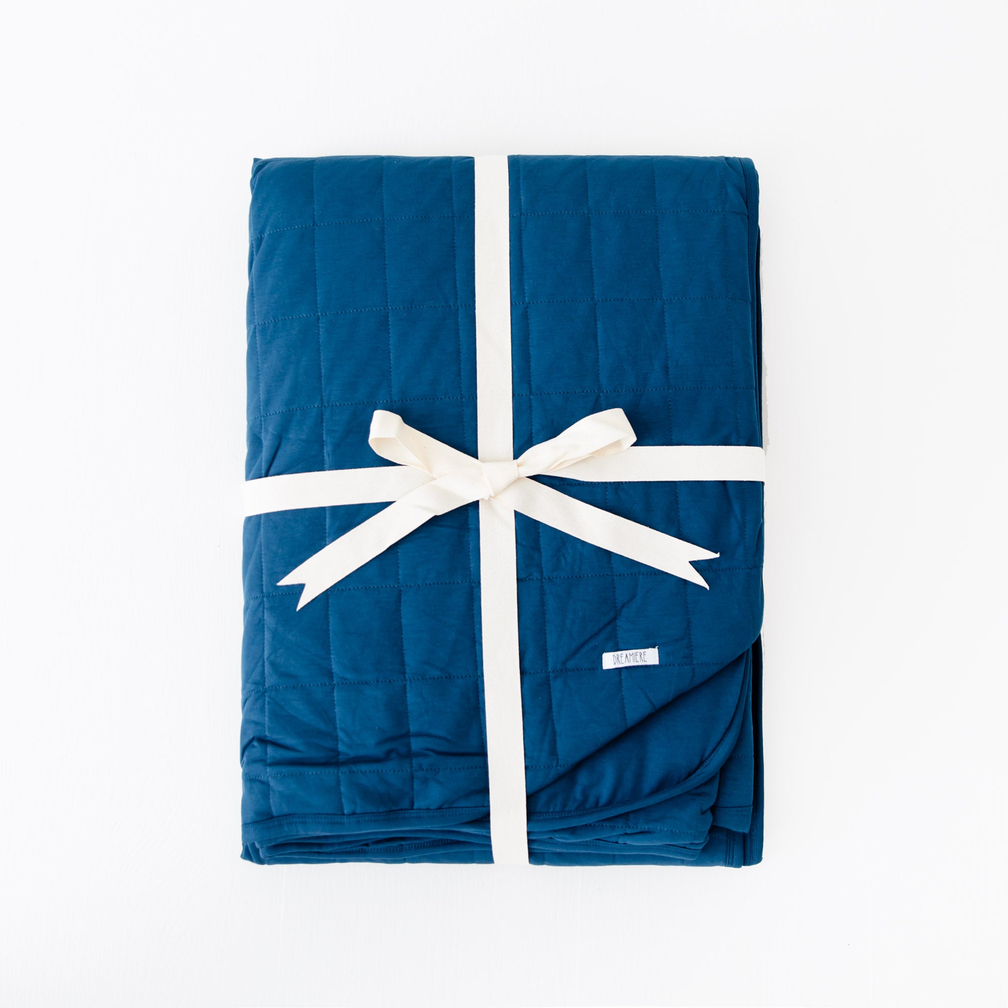 Anchor Blue Quilted Bamboo Blanket Dreamiere