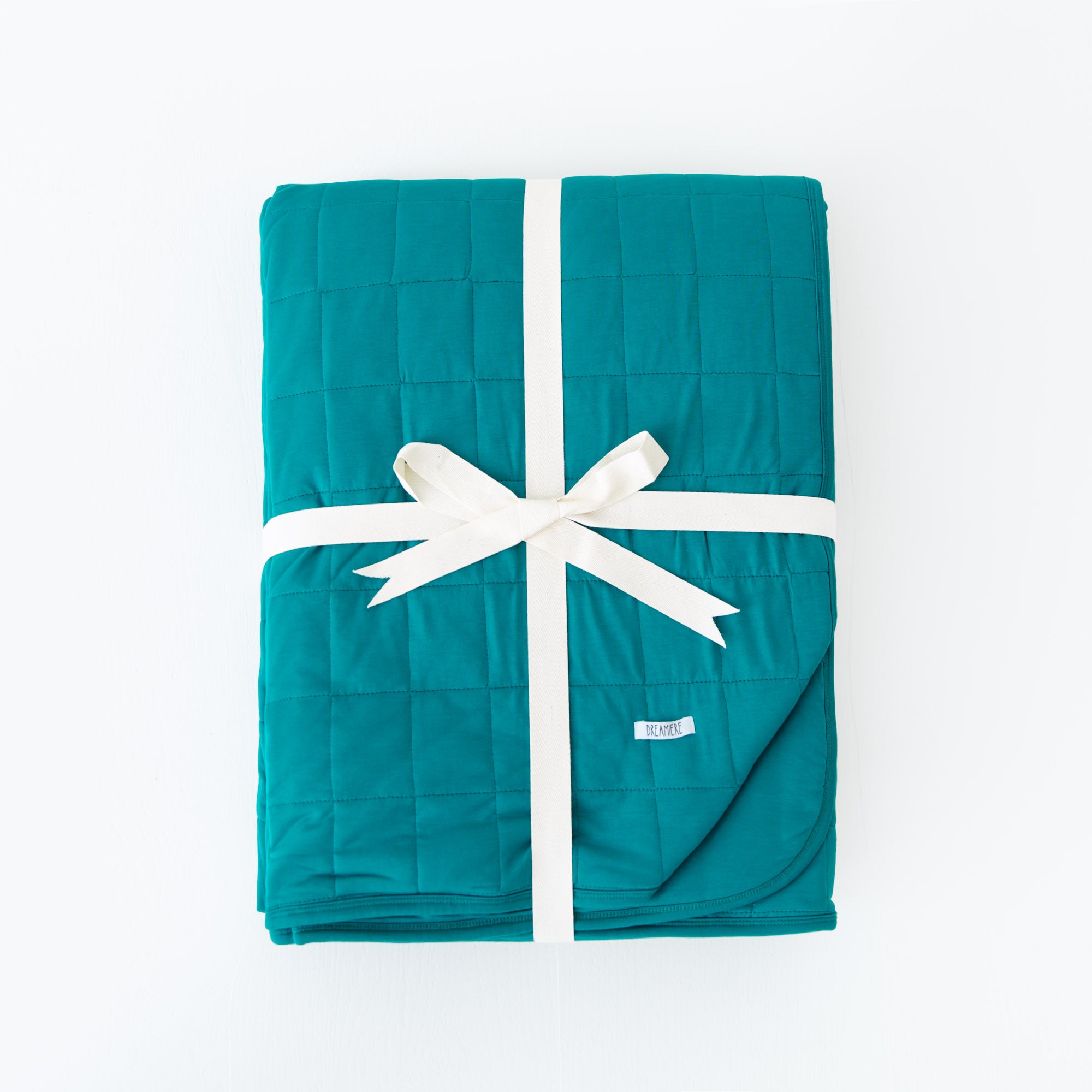 Deep Peacock Quilted Bamboo Blanket Dreamiere