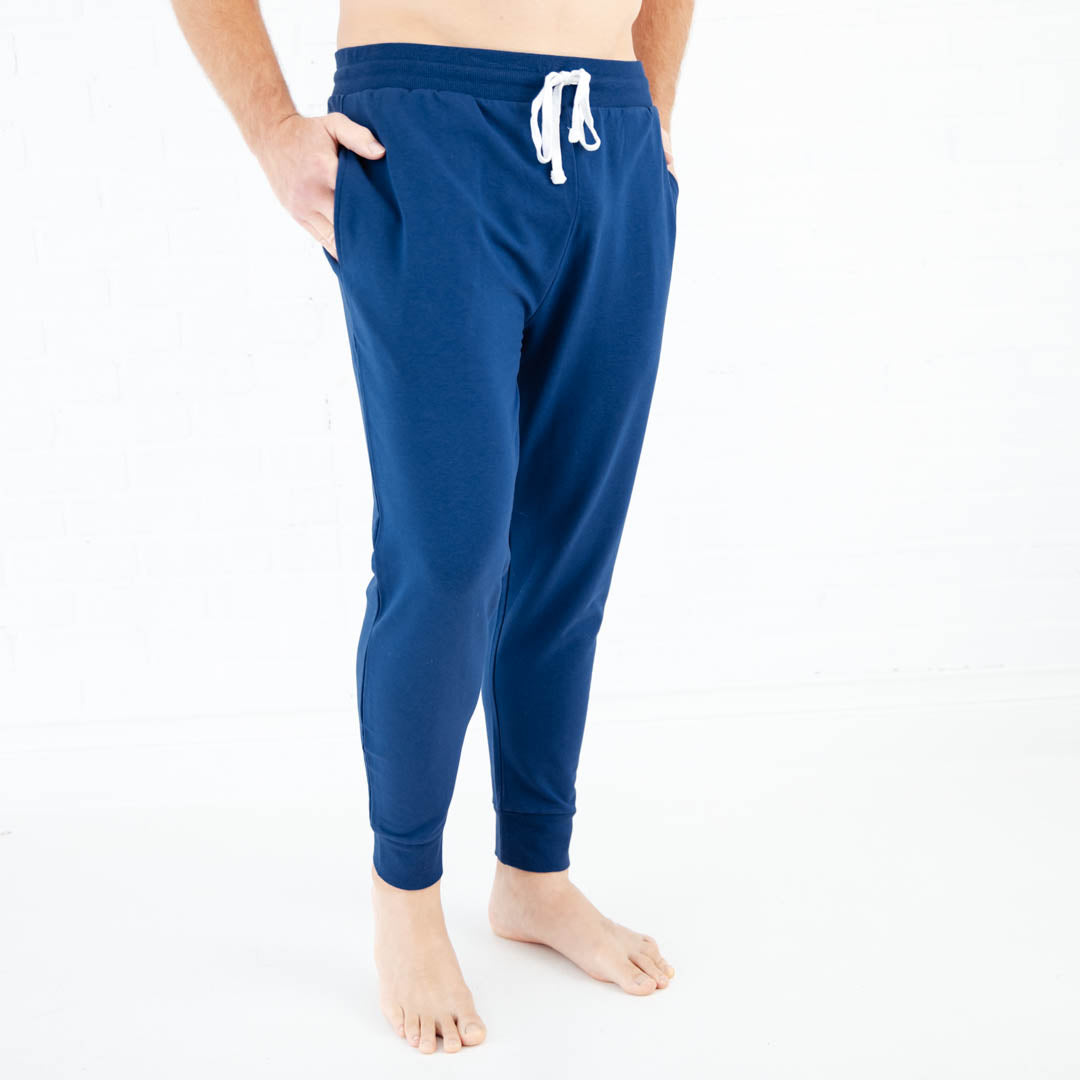 Prussian Blue Smocked Waist Casual Jogger Style Pants main image 0