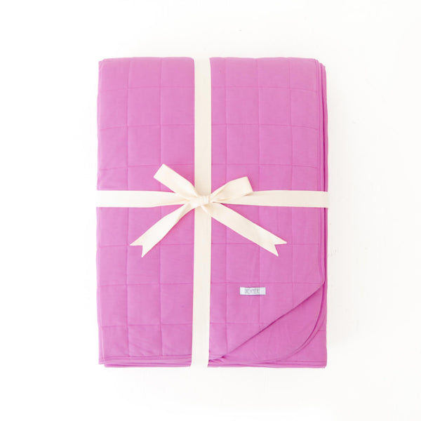 Orchid Quilted Adult Bamboo Blanket - Three Layer EXTRA FILL