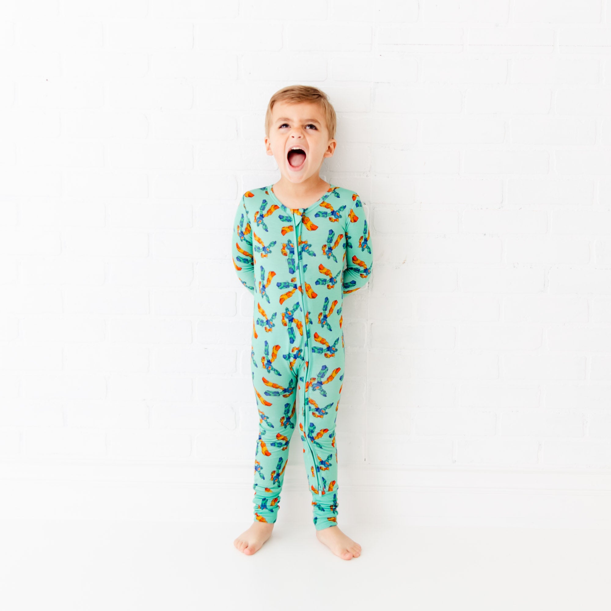 Get Your Bot To Bed Kids Bamboo Footie Pajamas | Dreamiere
