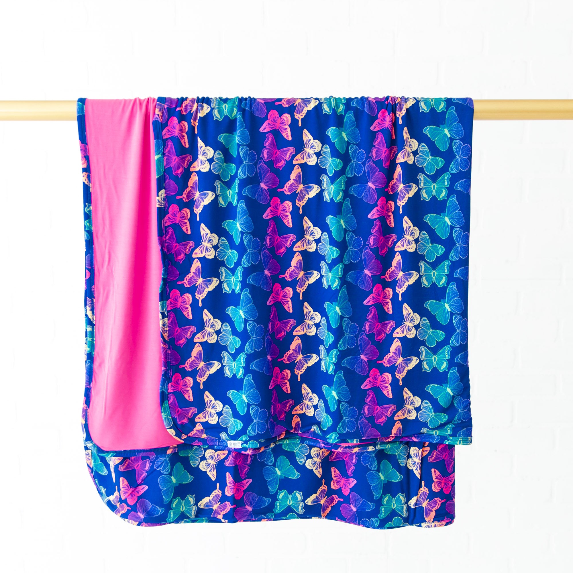 Social Butterfly Bamboo Reversible Baby Blanket Dreamiere