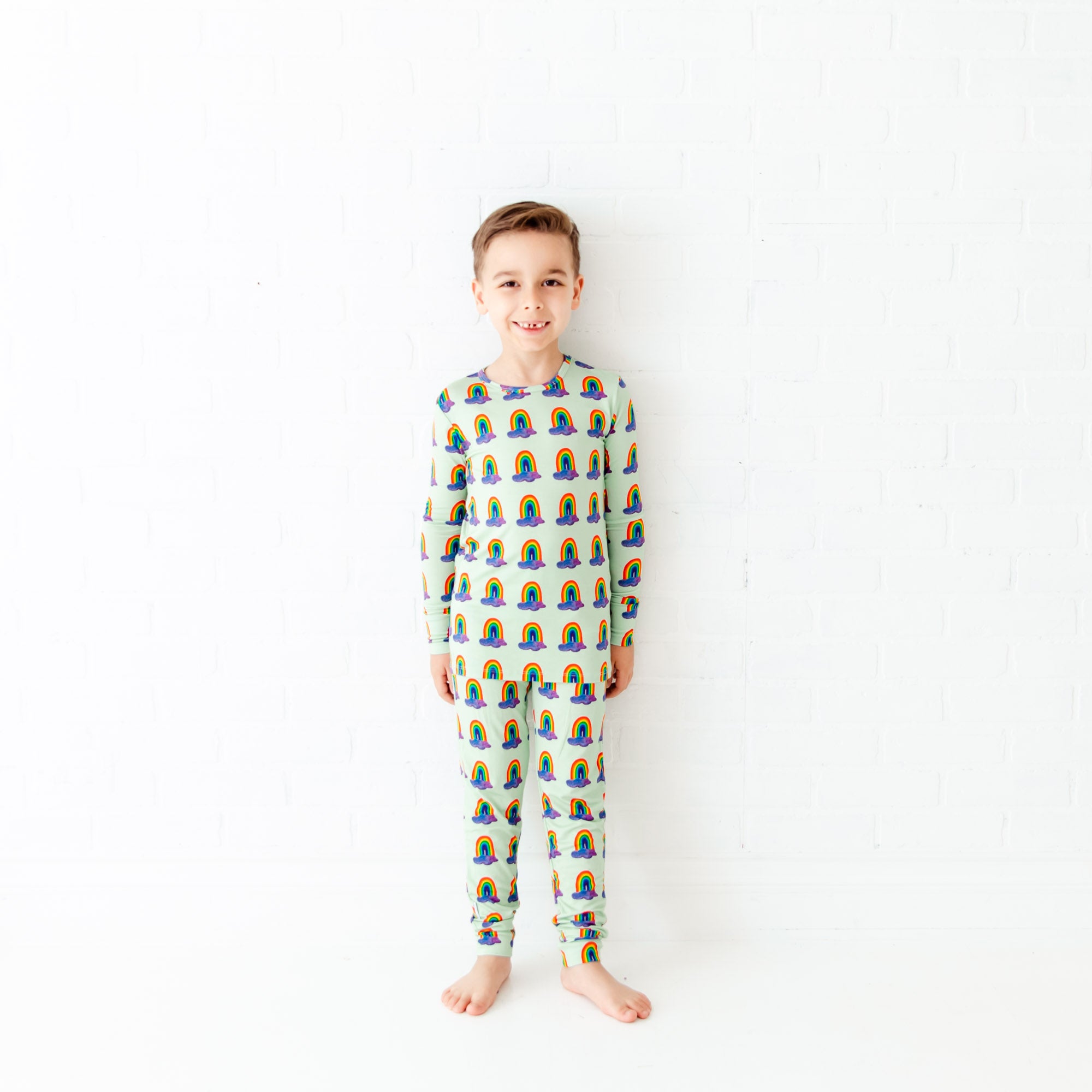 Cranberry Stripe - Reverie Set <br> Kids Bow-tie Cotton Pajama Set main image 1