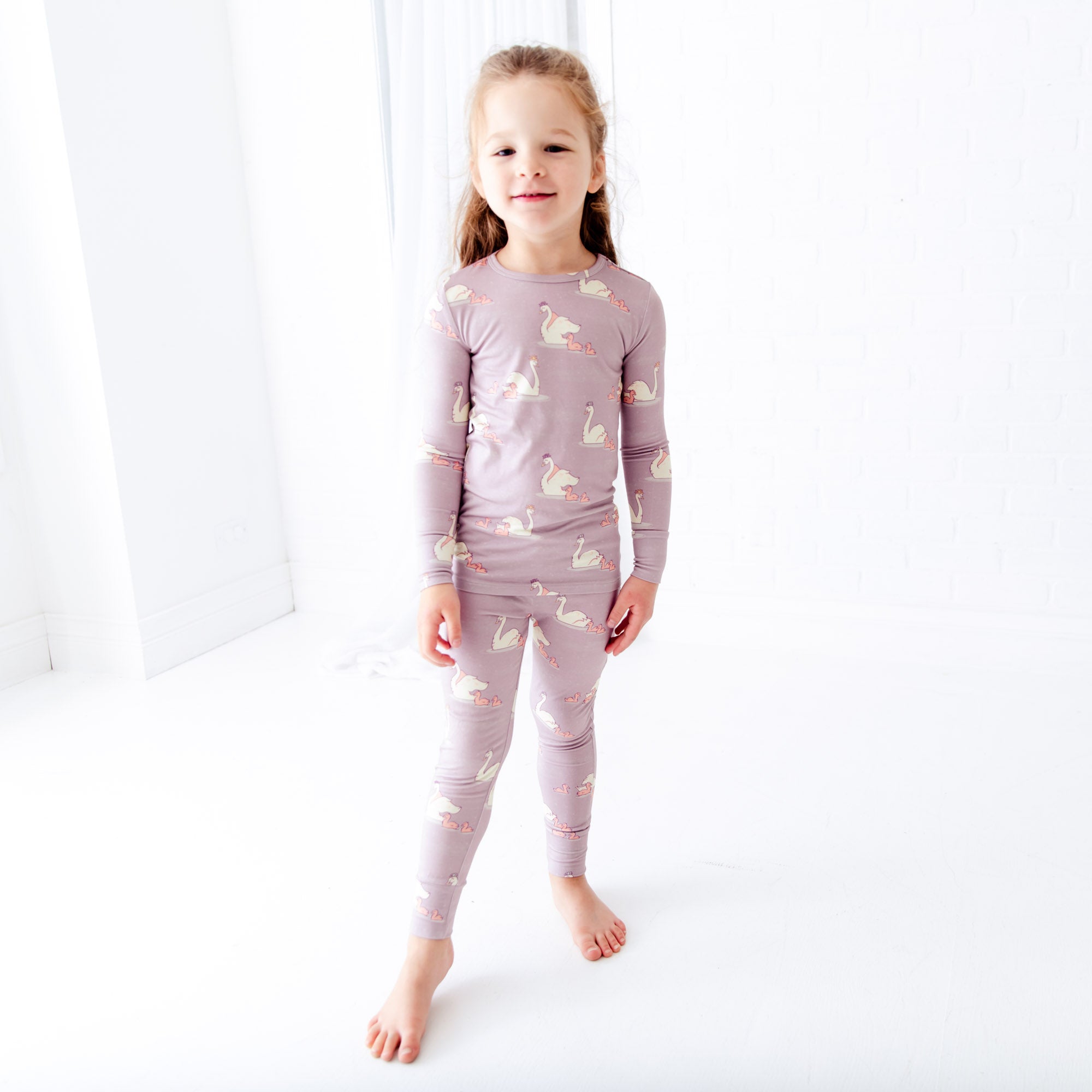 Swan Of A Kind Bamboo Baby Pajama Sets for kids Dreamiere