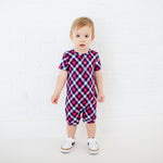 Americana Short Sleeve Button Romper