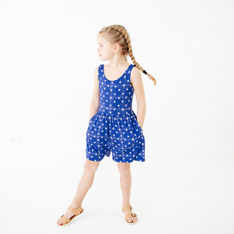 Star Spangled Shorts Leggy Romper