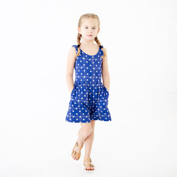 Star Spangled Shorts Leggy Romper