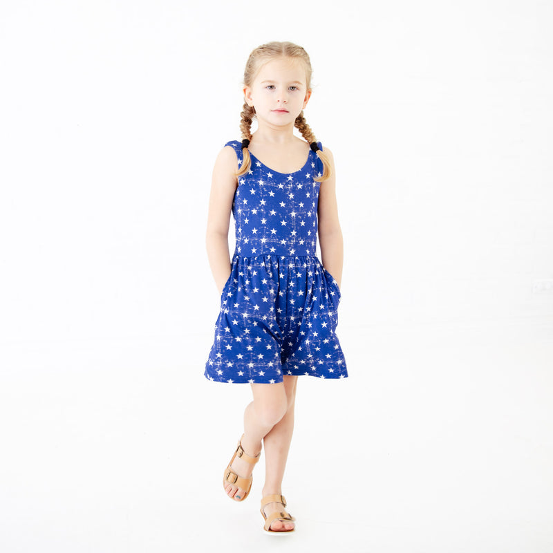 Star Spangled Shorts Leggy Romper