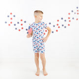 Oh Say Can You See Short Sleeve and Shorts Two Piece Pajamas Set
