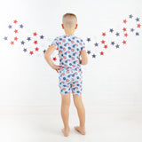 Oh Say Can You See Short Sleeve and Shorts Two Piece Pajamas Set