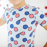 Oh Say Can You See Short Sleeve and Shorts Two Piece Pajamas Set