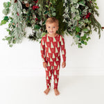 All Spruced Up Two Piece Pajamas Set - Red