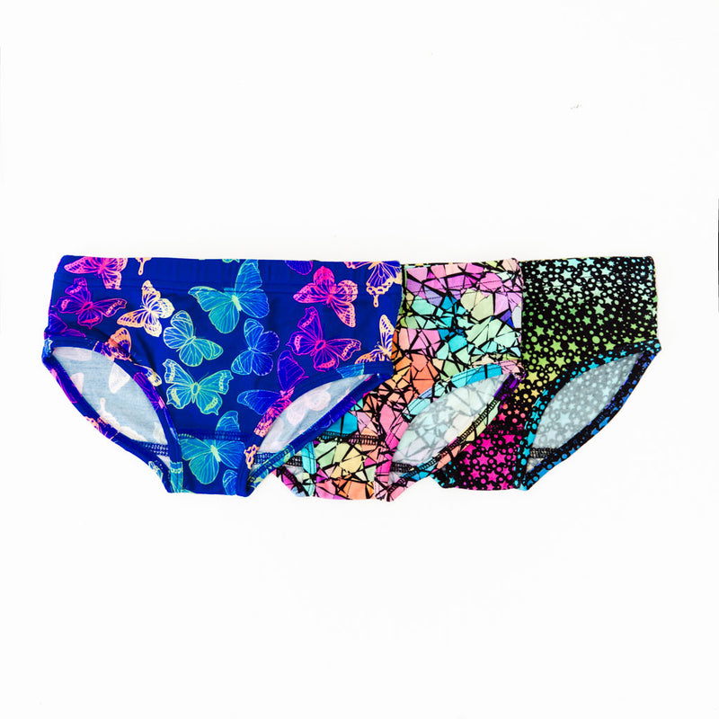 3 Pack Girl's Brief Underwear - Rainbow Trio