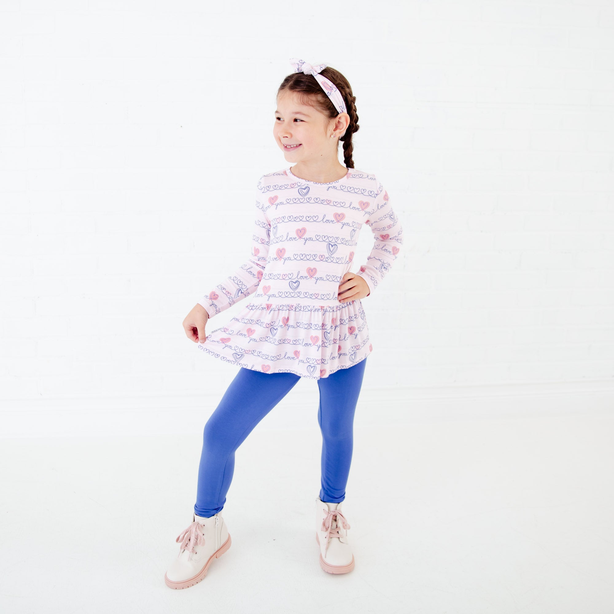 Love Notes Bamboo Kids Long Sleeve Twirler Top and Pants Set – Dreamiere