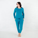 Lush Signature Blend Maxi Teal Women's Long Sleeve Loungewear