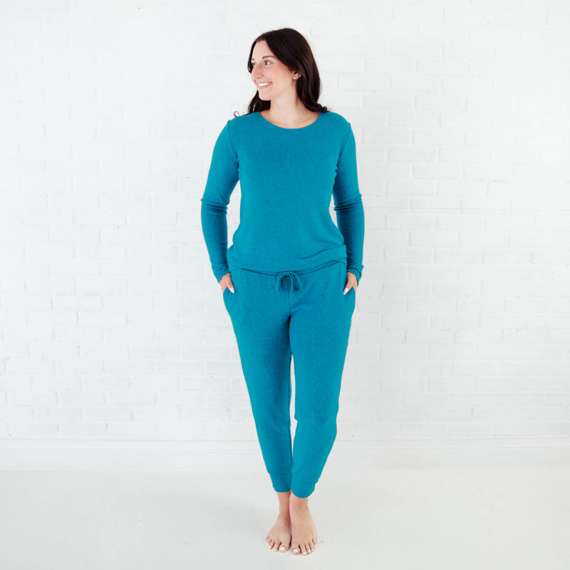 Lush Signature Blend Maxi Teal Women's Long Sleeve Loungewear