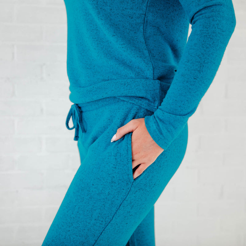 Lush Signature Blend Maxi Teal Women's Long Sleeve Loungewear