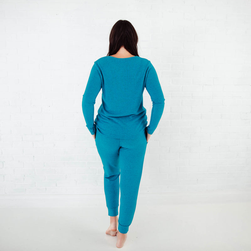 Lush Signature Blend Maxi Teal Women's Long Sleeve Loungewear