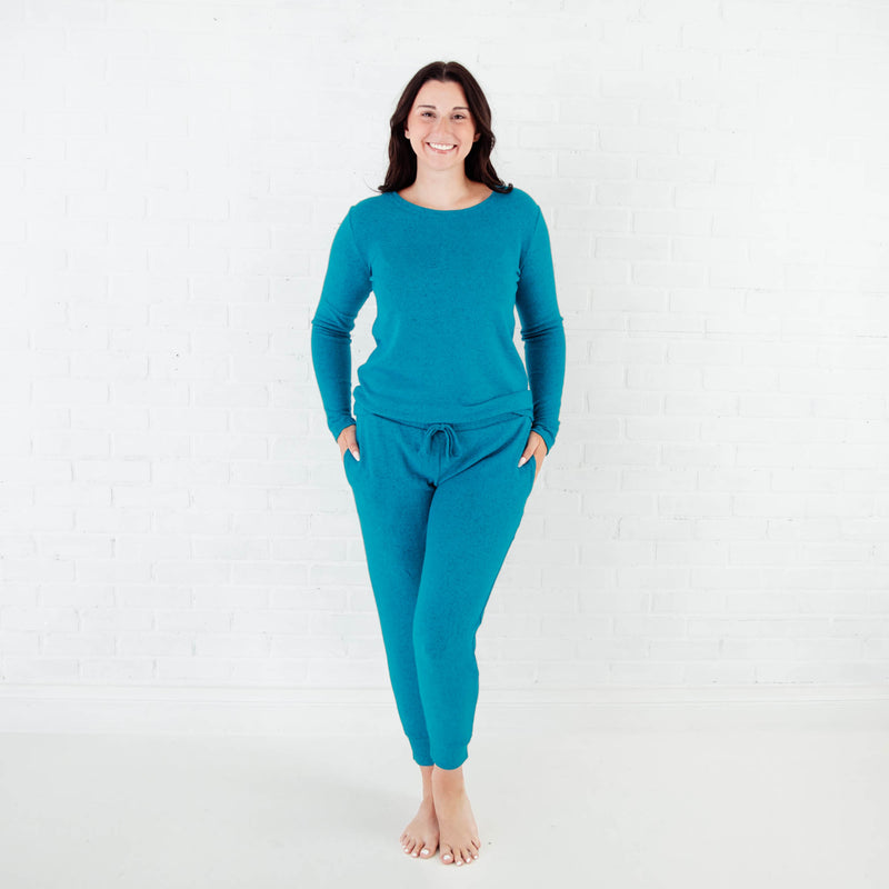 Lush Signature Blend Maxi Teal Women's Long Sleeve Loungewear