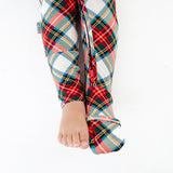 Prancer's Plaid Convertible Footie