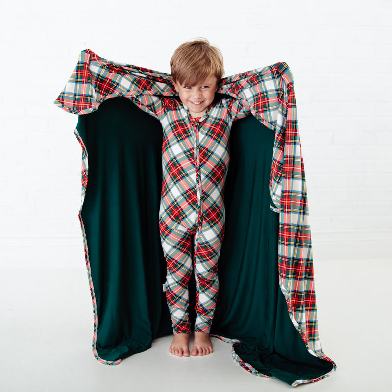 Prancer's Plaid Reversible Blanket