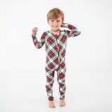 Prancer's Plaid Convertible Footie