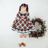 Prancer's Plaid Graceful Ruffle Dress