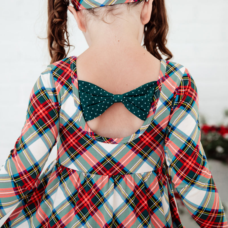 Prancer's Plaid Graceful Ruffle Dress