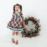 Prancer's Plaid Graceful Ruffle Dress