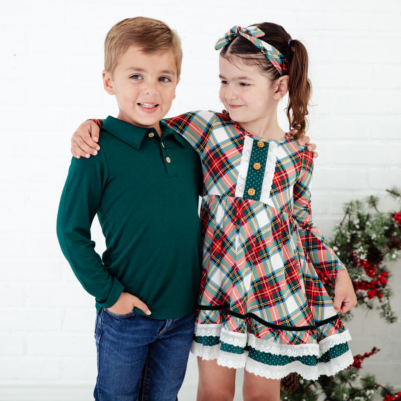 Long Sleeve Polo Shirt Set: Holiday Duo