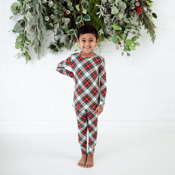 Prancer's Plaid Two Piece Pajamas Set