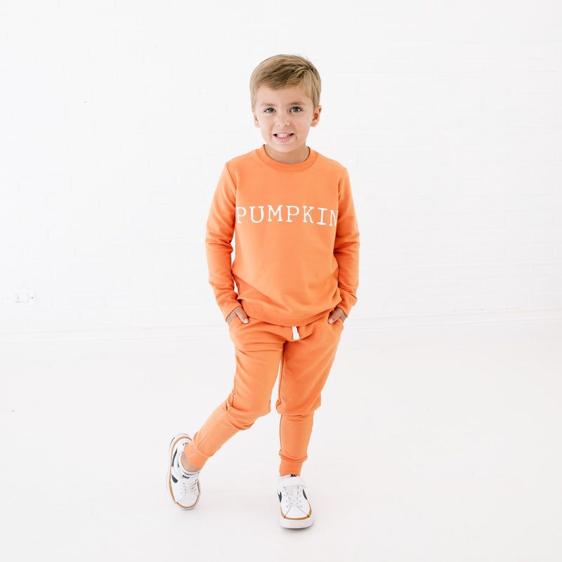 Pumpkin Jogger Set - Children's Rustic Orange