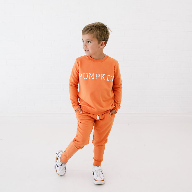 Pumpkin Jogger Set - Children's Rustic Orange