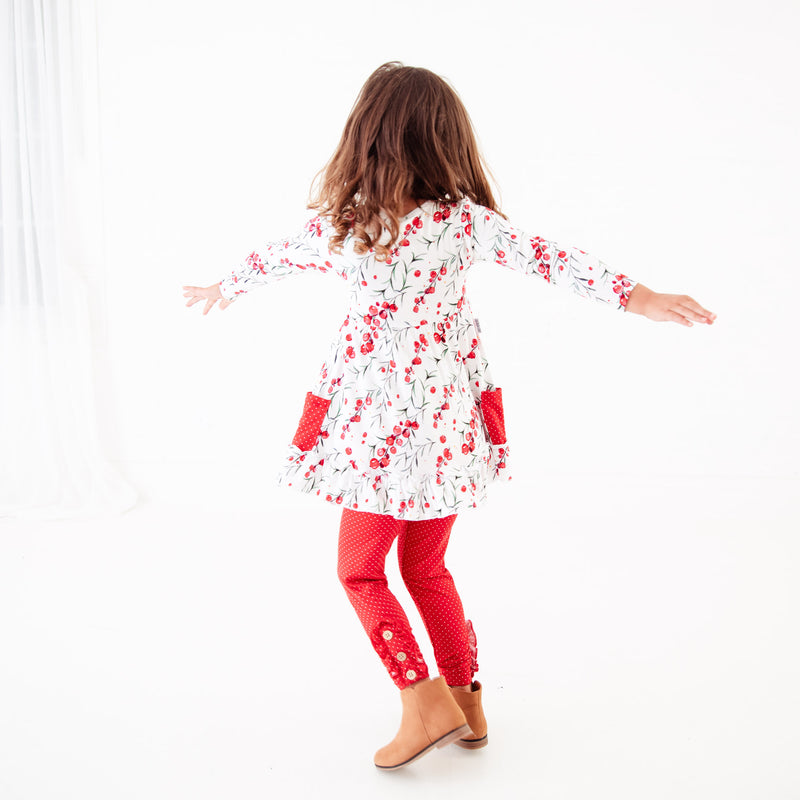 Very Merry Berry Ruffle Tunic and Rouched Pants Set