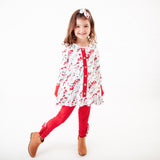 Very Merry Berry Ruffle Tunic and Rouched Pants Set