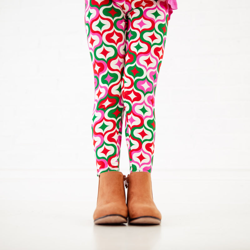 Colorful retro holiday patterned leggings!