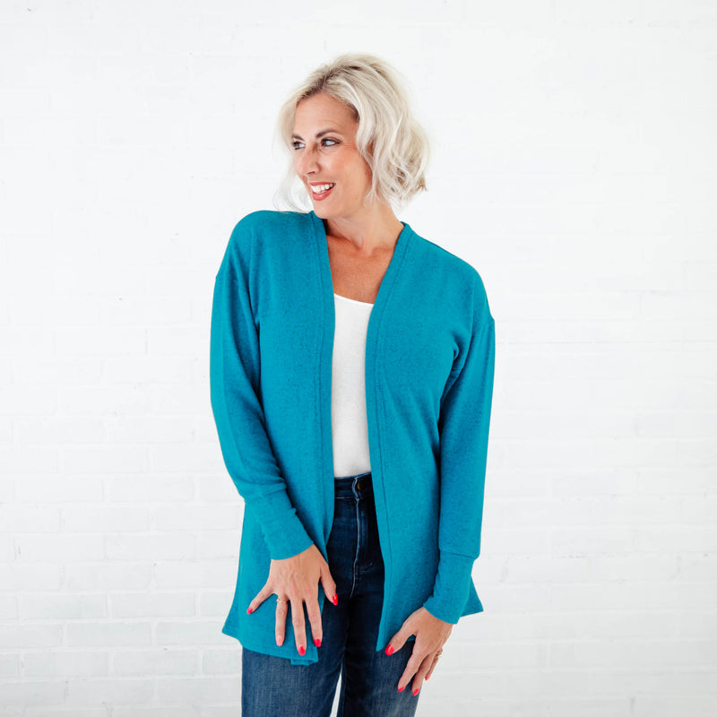 Lush Signature Blend Maxi Teal Cardigan