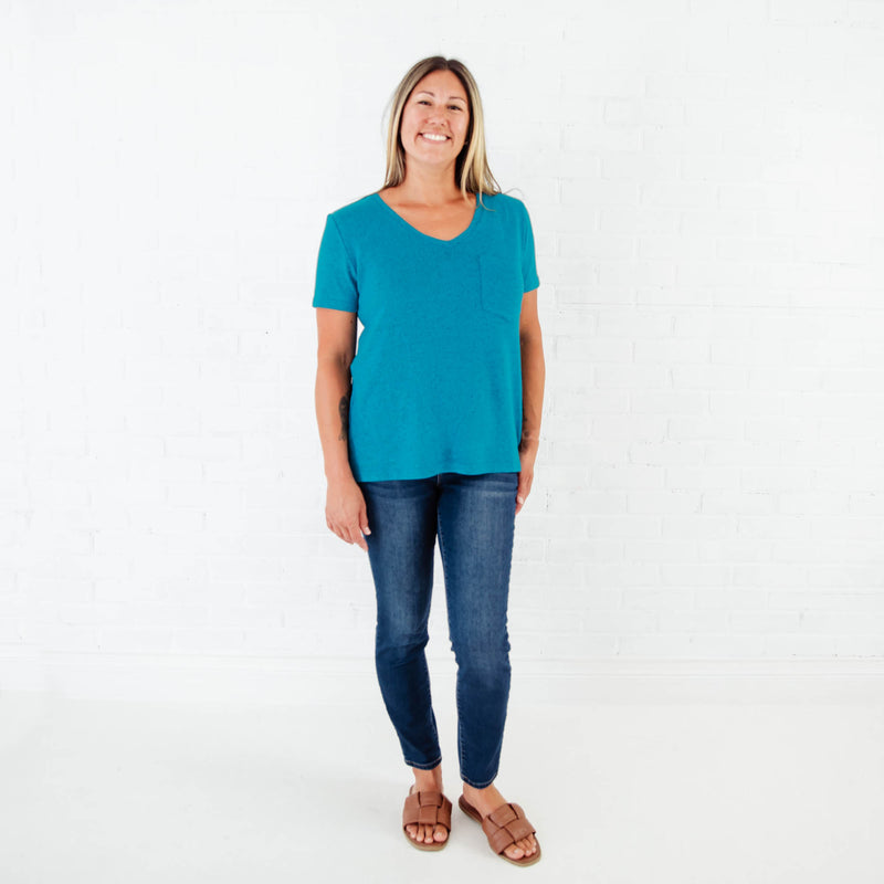 Lush Signature Blend V-Neck 2 Pack - Sandstone & Maxi Teal