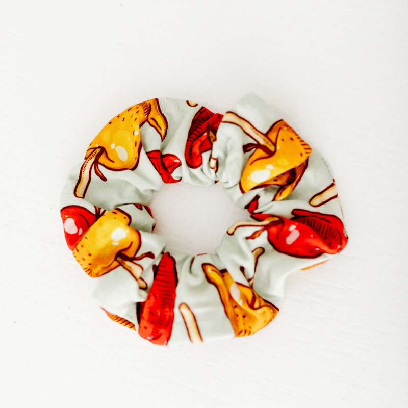 Fall caramel apple print scrunchie.
