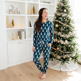 All Spruced Up Women's Long Sleeve Loungewear - Navy