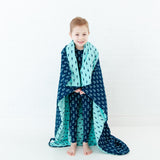 Hooked On You/Fish And Ships Quilted Children's Bamboo Blanket