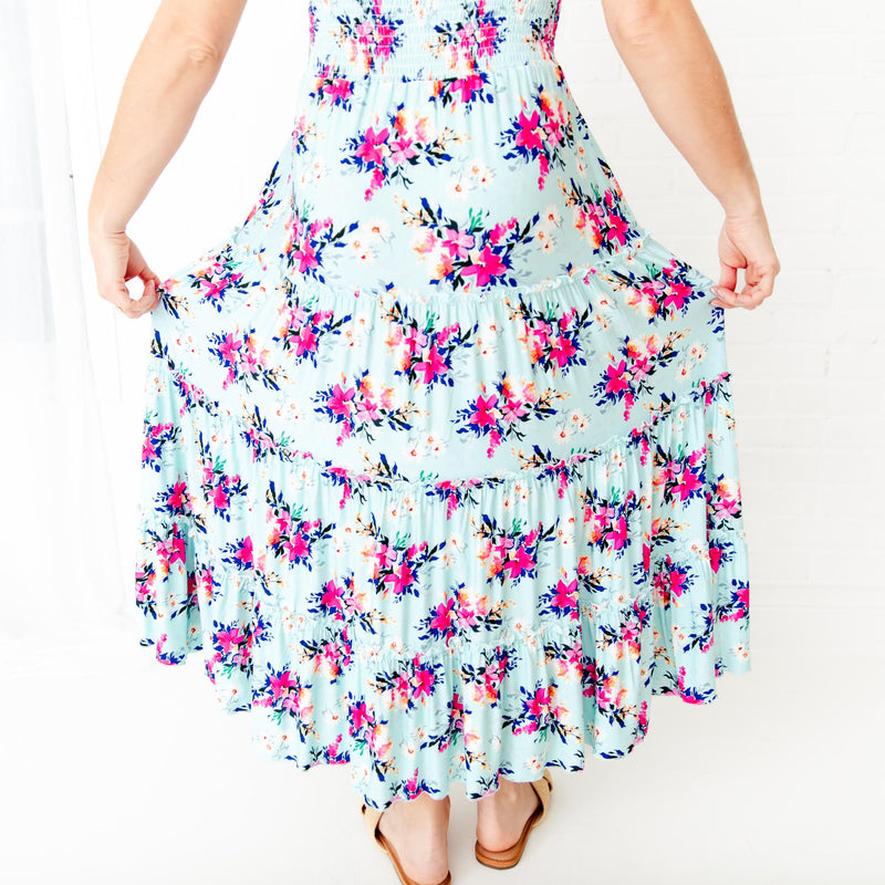 In Full Bloom Women's Smocked Ruffle Tank Dress