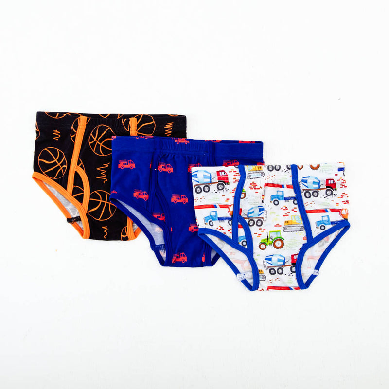 3 Pack Boy's Brief Underwear - Spring Trio