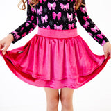 Bewitched Bows Little Luxe Velour Skort Set
