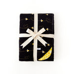 Bumble and Kind Quilted Children's Bamboo Blanket - Black