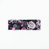 Black and pink floral headband for girls.