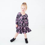 Always On The Web Long Sleeve Swing Dress