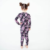 Back view of spooky floral Halloween Pajamas.