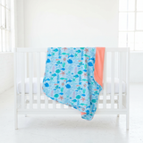 Under The Sea Reversible Blanket - Tidal Blue