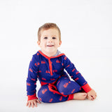 Hometown Heroes Hooded Romper - Navy